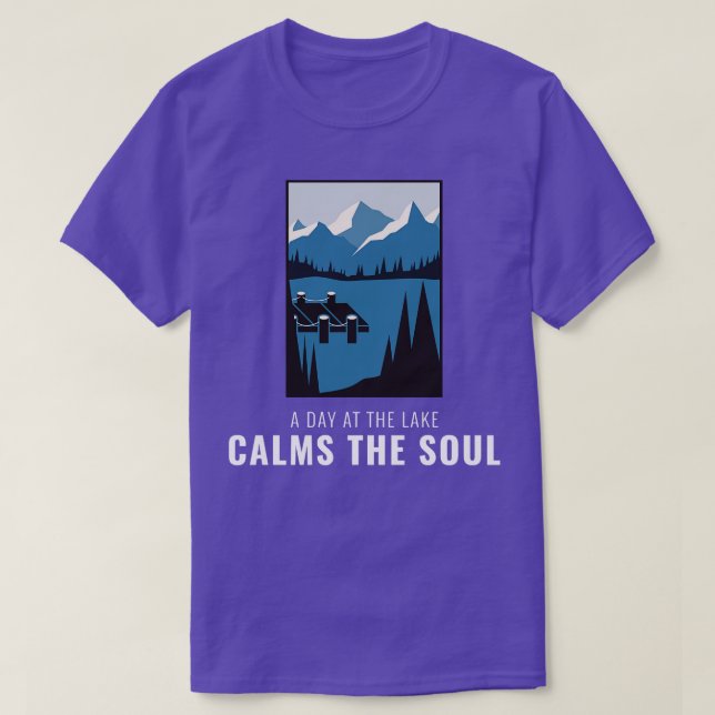 T-shirt amoureux du lac navigation de pêche 1 (Design devant)