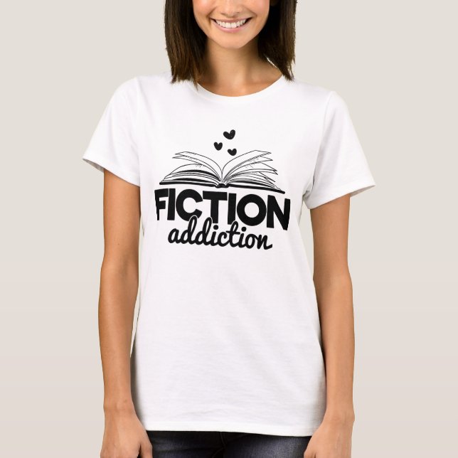 T-shirt Amoureux du livre drôle fiction dépendance mot art (Devant)