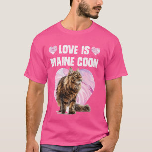 T-shirt Amoureux du Maine Coon L'AMOUR EST LES CHATS Maine