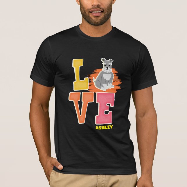 T-shirt Amoureux du Schnauzer nain couleur mignonne (Devant)