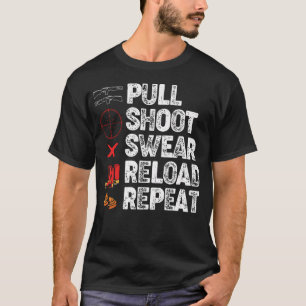 T-shirt Amoureux du tir au trap drôle Tirer Jurer Recharge