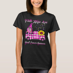 T-shirt Amoureux Gnomes Foi Espoir Amour cancer du sein