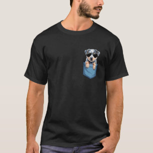 T-shirt Amoureux Mignon de Blue Heeler de Poche Bouvier Au