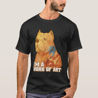 T-shirt Amoureux Pitbull Oeuvre D'Art Pittie Papa Chien Ma