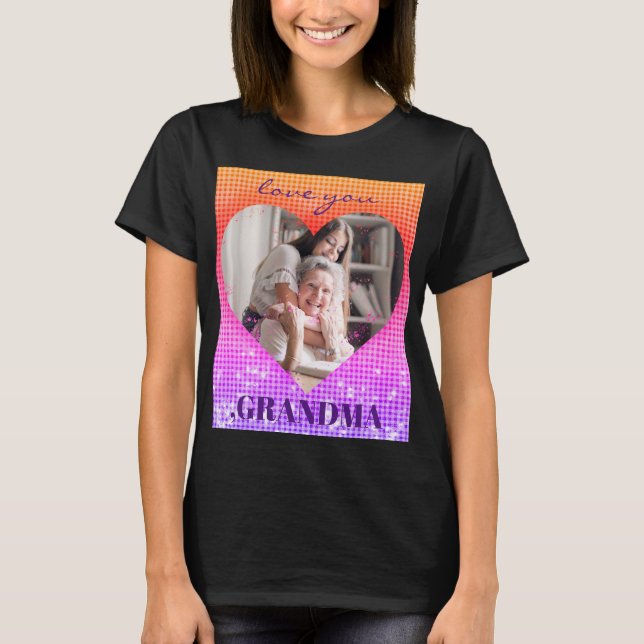 T-SHIRT AMOUREZ-VOUS GRANDMA PHOTO PERSONNALISÉE HOLOGRAPH (Devant)