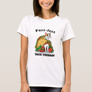 T-shirt Amours Drôle Taco-Cat Taco Purr-fect Mardi