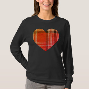 T-shirt Amped Red Plaid Heart Amped 1974