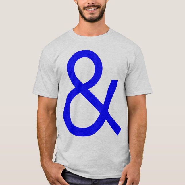 T-shirt Ampersand - Bleu sur la lumière (Devant)