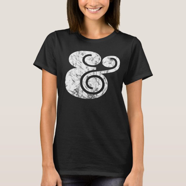 T-shirt Ampersand "&" Graphique en relief | BL Blanc | (Devant)