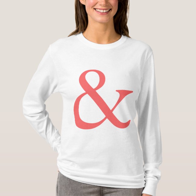 T-shirt Ampersand - rose tropicale (Devant)