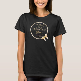 T-shirt Ampersand White Pearls Prosecco Bow Fête des marié