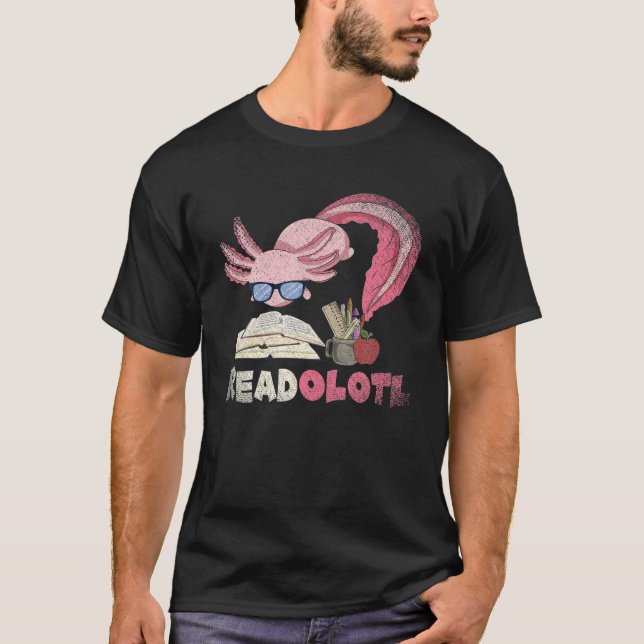 T-shirt Amphibian Bookworm Readolotl (Devant)