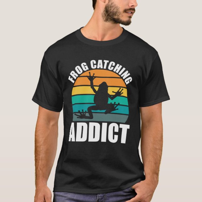 T-shirt Amphibian Frog Catching Addict Frog Hunting (Devant)