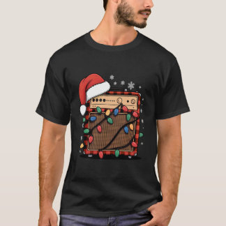 T-shirt Ampli guitare carreau de buffle de Noël avec chape