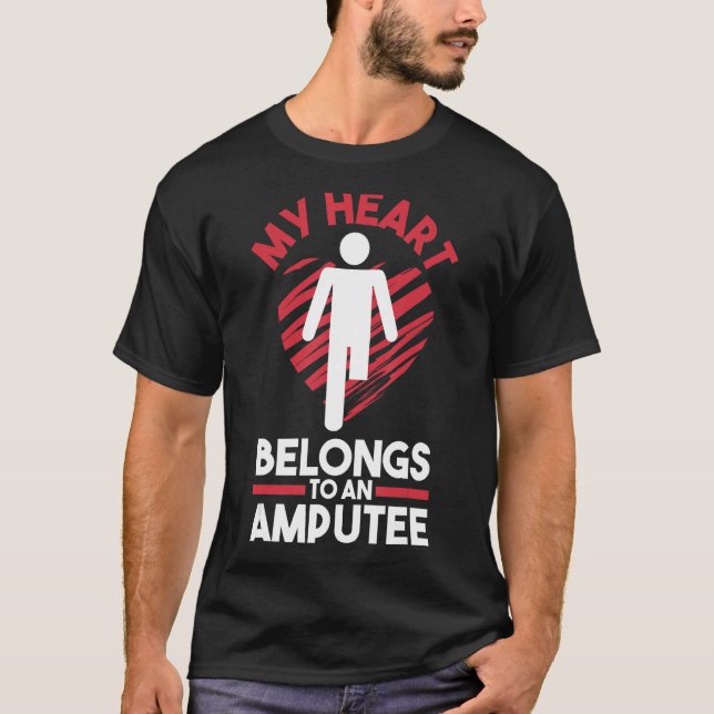 T-shirt Amputation De La Jambe Prothétique Jambe Mon Coeur (Devant)
