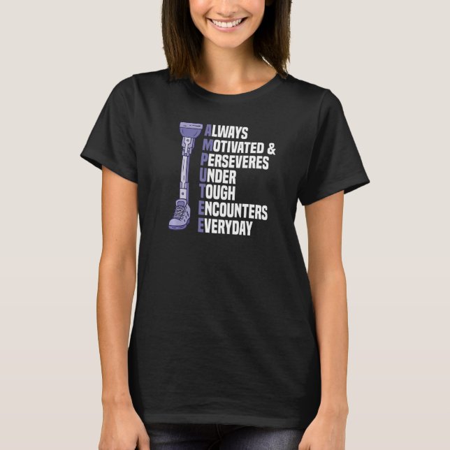 T-shirt Amputation de la jambe Support de la sonde en faut (Devant)