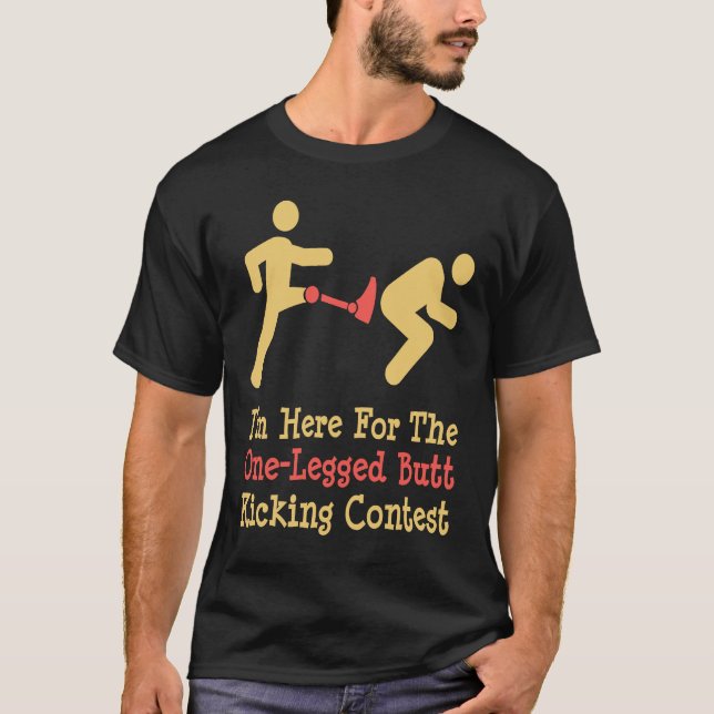 T-shirt Amputé de jambe Une jambe Bouton en jambe Concours (Devant)