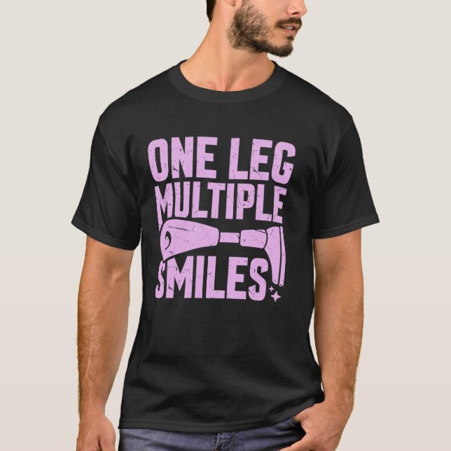 T-shirt Amputé d'une jambe à multiples sourires (Devant)