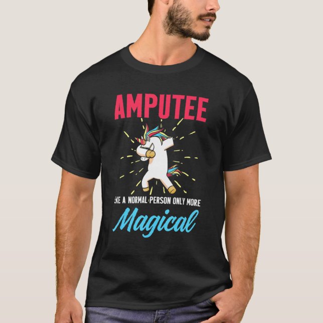 T-shirt Amputé Humour Unicorn Leg Arm amusant récupération (Devant)