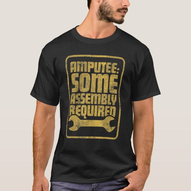 T-shirt Amputer Certains Assemblage Requis Jaune Wrench (Devant)