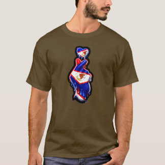 T-Shirt AmSamoa Finger Heart Black-Out