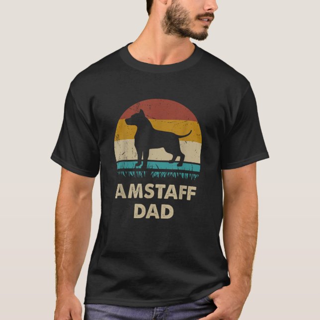 T-shirt Amstaff Dad American Staffordshire Terrier Dog Lov (Devant)