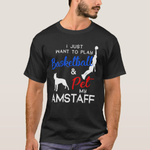 T-shirt Amstaff Drôle propriétaire de chien de basket-ball