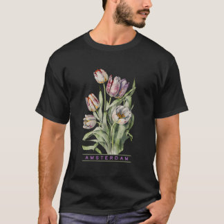 T-shirt Amsterdam Botanical Tulip Flower Look For