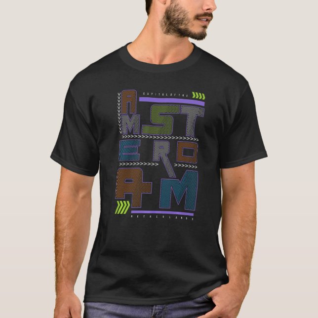 T-shirt Amsterdam Capitale De La Pays-Bas (Devant)