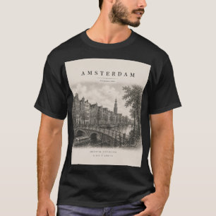 T-shirt Amsterdam Conception de ville de voyage vintage