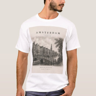 T-shirt Amsterdam Conception de ville de voyage vintage