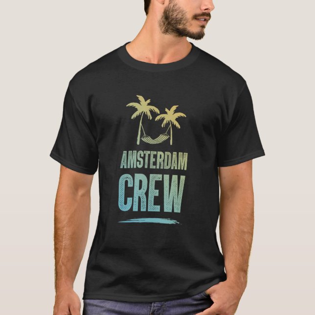 T-shirt Amsterdam Crew Colorful  Vacation Team (Devant)