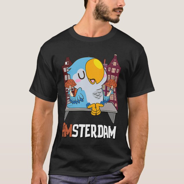 T-shirt Amsterdam Parakeet Mushroom Pays-Bas (Devant)