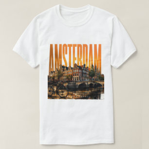 T-shirt Amsterdam Pays-Bas Canaux Dorés 🗺️