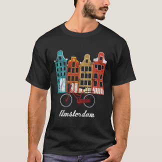 T-shirt Amsterdam Pays-Bas Heritage Europe Travel Bike