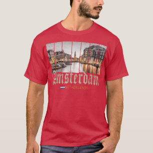 T-shirt Amsterdam Pays-Bas la nuit Holland vintage sou