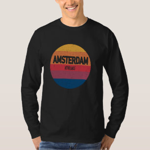 T-shirt Amsterdam Pays-Bas Retro Sunset Souvenir