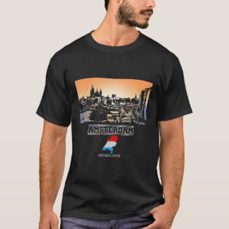 T-shirt Amsterdam Pays-Bas Skyline Vacances Souvenir Ci