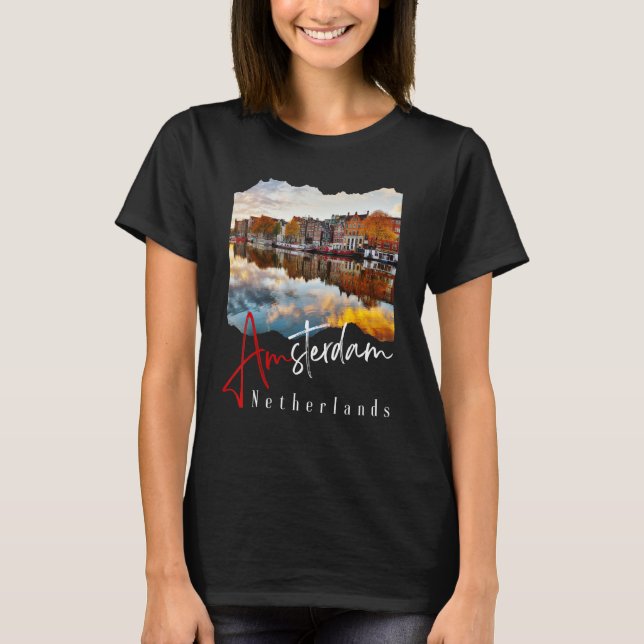 T-shirt Amsterdam Pays-Bas Souvenir (Devant)