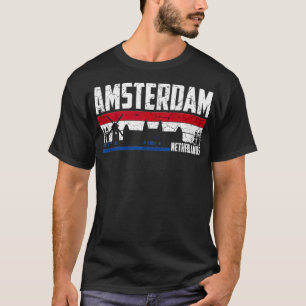 T-shirt Amsterdam Skyline Holland Tourist Vacation Cadeau