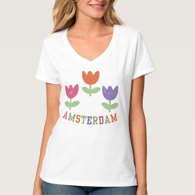 T-shirt Amsterdam Tulips (Devant)