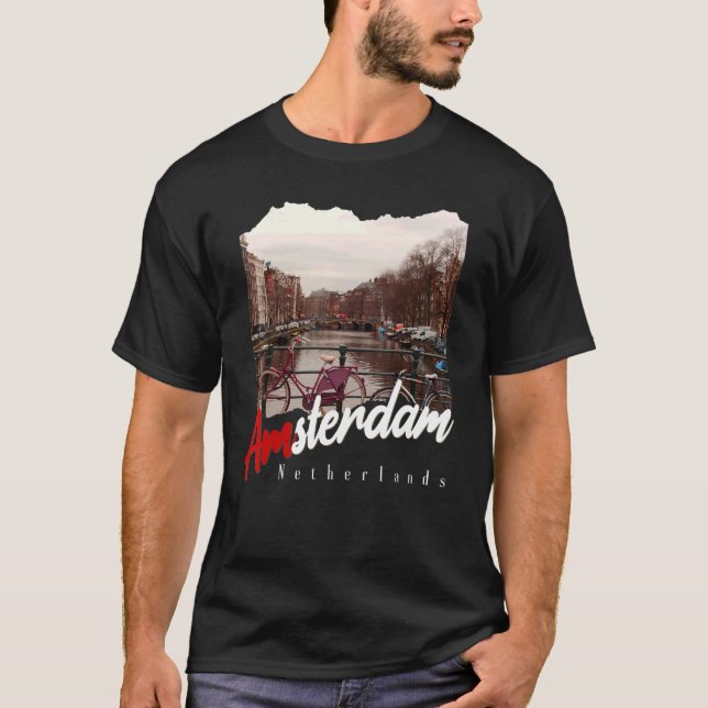 T-shirt Amsterdam Vintage Pays-Bas Holland Amsterd (Devant)