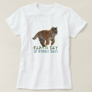 T-shirt Amur Tiger Cub Planet Jour des terres Art Faune Ch