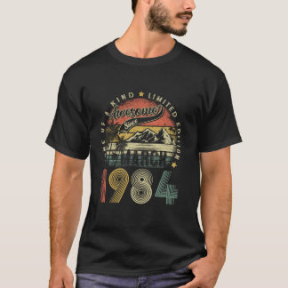 T-shirt Amusant 40 ans Vieux Mars 1984 Retro 40e anniversa