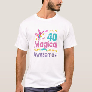 T-shirt Amusant 40E Anniversaire Awesome 40 Ans Unicorne C