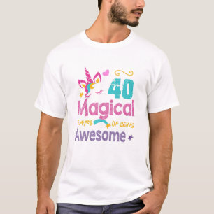 T-shirt Amusant 40E Anniversaire Awesome 40 Ans Unicorne C