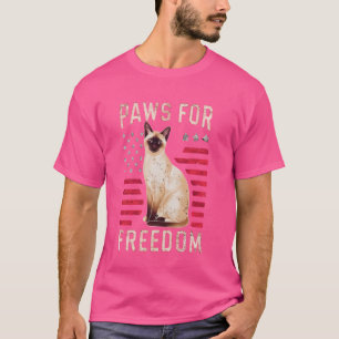 T-shirt Amusant 4 juillet Siamese Amoureux des chats Ameri