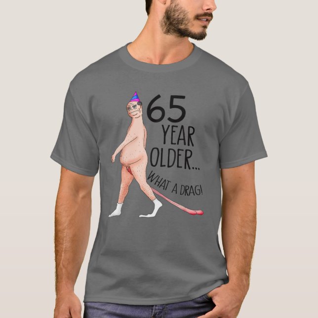 T-shirt Amusant 65 Ans 65E Anniversaire Fête Née En 1955 (Devant)