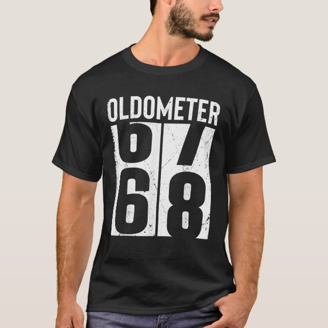 T-shirt Amusant 68 Ans 68ème Anniversaire Odometer Oldomet (Devant)