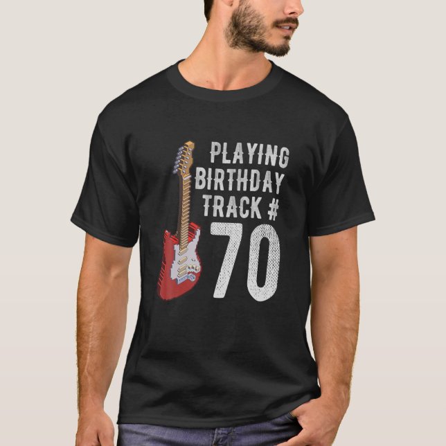 T-shirt Amusant 70E Anniversaire Guitare Musique Amoureux  (Devant)